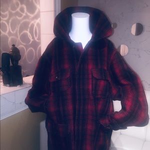 Vintage 1960 woolrich plaid coat.
